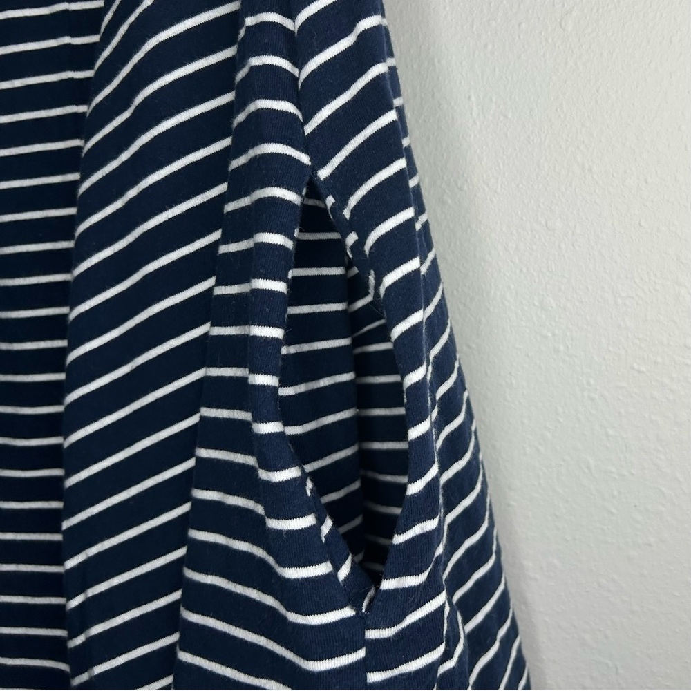 Simple Suzanne Betro Size M Navy & White Striped Romper with Pockets - Picture 3 of 9